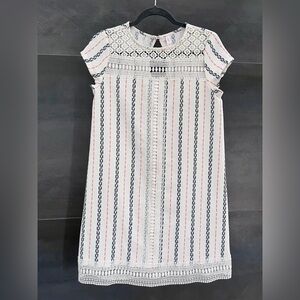 XHILARATION Lace Detail Keyhole Back Stripe Dress